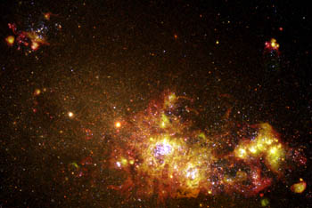 New stars bursting into life in a nearby galxy. Picture courtesy of NASA