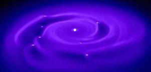 This computer simulation from the University of Washington shows how proto-planets are formed in stable orbits around a young star